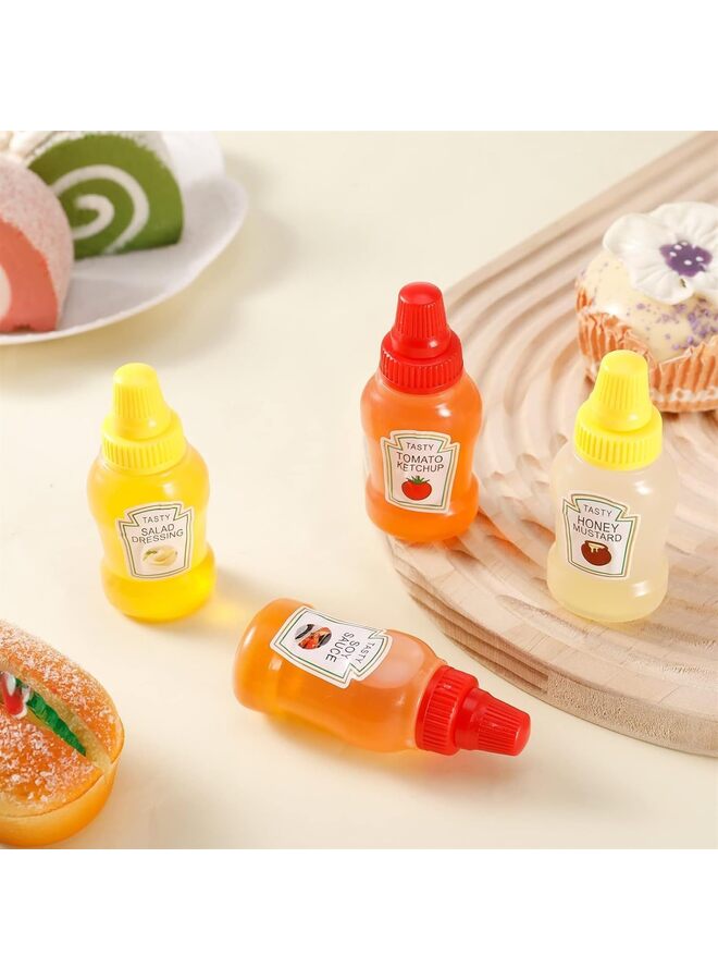 LAMAY 4pcs Mini Ketchup Bottles with Sturdy Screw Cap,25ml Mini Condiment Squeeze Bottles Portable Honey Sauce Salad Dressing Dispensers Jars Containers for Kids Adults (Size : 4pcs) - Image 3